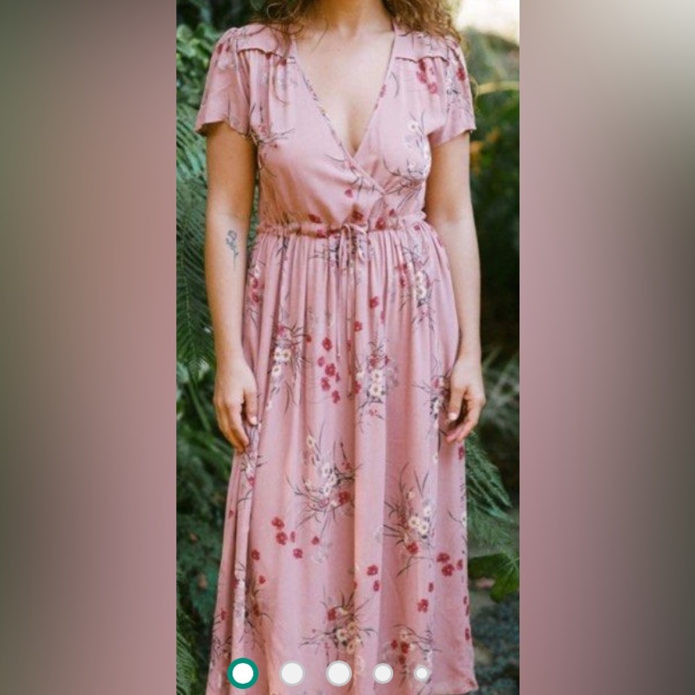 Christy Dawn “The Dawn Dress” Floral Peachy/Pink/Dusty Rose “Blush Meadow” LARGE